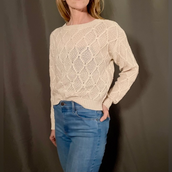 NWOT Cream Knit Sweater - Picture 3 of 7